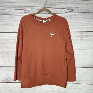 Victoria's Secret PINK DOG Oversized Burnt‎ Orange Sweatshirt
